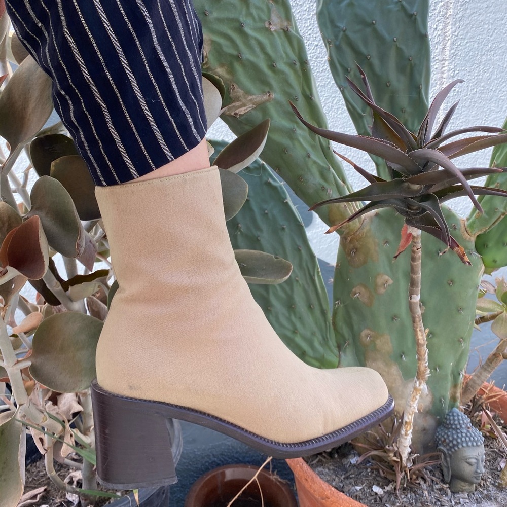 Miu Miu rare tan square toed boots